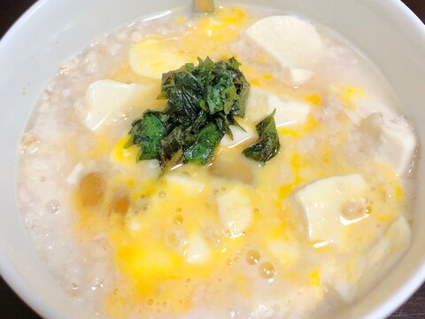 豆腐と卵のオートミール粥